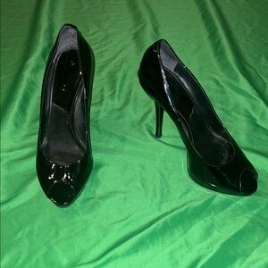Preloved Dior Elegant Black Peep-Toe Heels size 40